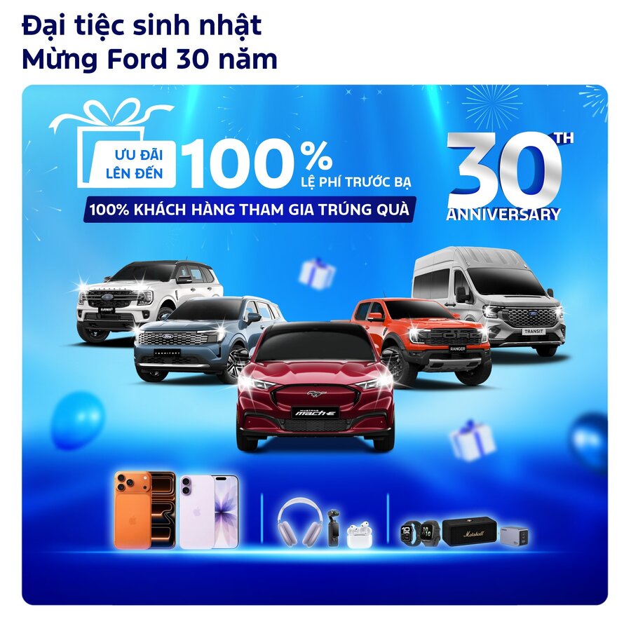 HẢI PHÒNG FORD ƯU ĐÃI 100% LỆ PHÍ TRƯỚC BẠ – MỪNG SINH NHẬT FORD 30 NĂM